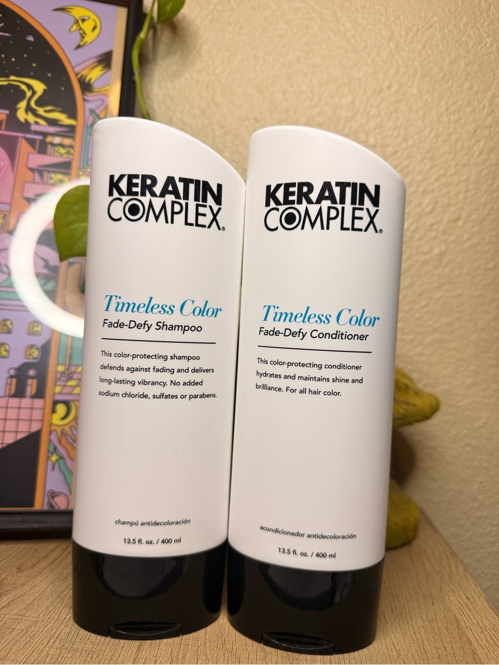 Keratin complex Timeless Color Fade-Defy Shampoo & Conditioner - White